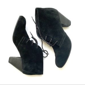 Aldo high heel lace up suede black booties - size 7.5
